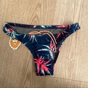 Jolyn Clothing Pink and Blue Palm Bikini Bottom